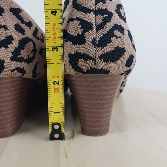 VIVAIA Wedge Shoes Size 40.5 Aria Pointed Toe Leopard Print Knit Casual Corpcore - Picture 6 of 16